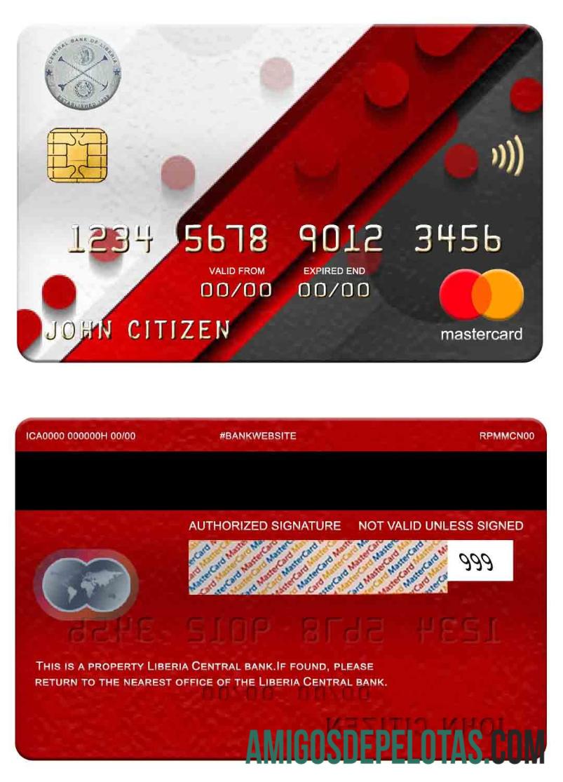 Liberia Central Bank Mastercard template